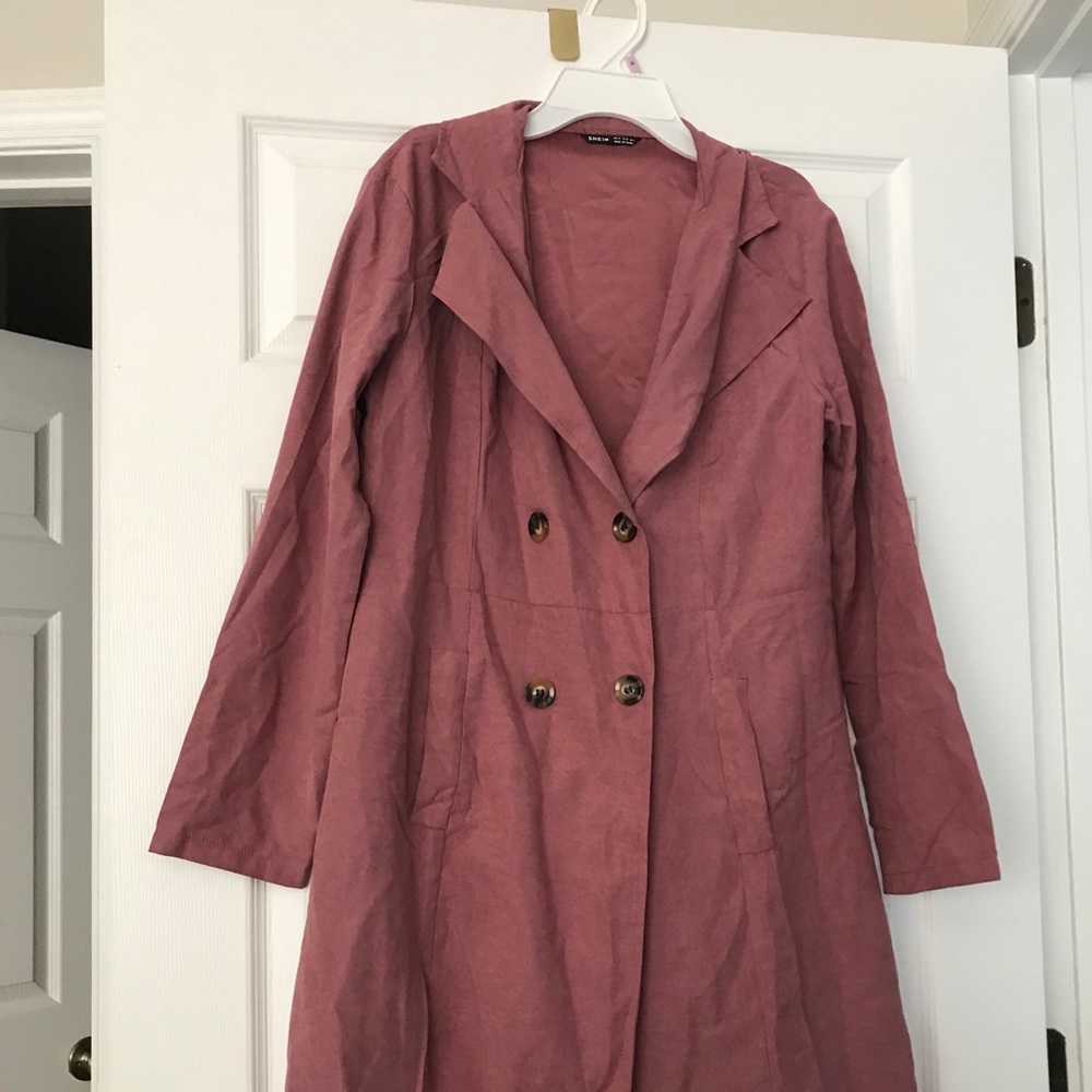 Pink trench coat
